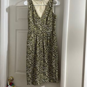 J Crew Size 2 olive and purple leopard dress